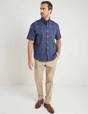 Camisa casual Cavalatti de algodón manga corta para hombre
