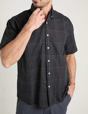 Camisa casual Cavalatti de algodón manga corta para hombre