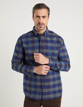 Camisa casual Cavalatti de algodón manga larga para hombre