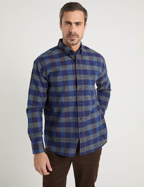 Camisa casual Cavalatti de algodón manga larga para hombre