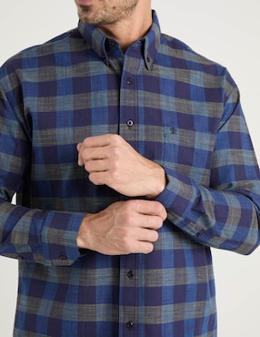Camisa casual Cavalatti de algodón manga larga para hombre