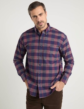 Camisa casual Cavalatti de algodón manga larga para hombre