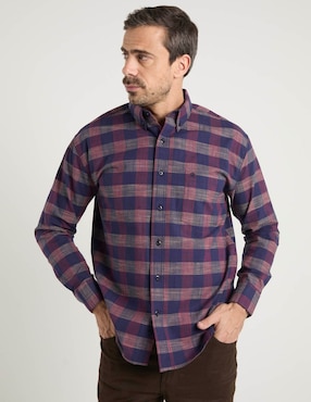 Camisa casual Cavalatti de algodón manga larga para hombre