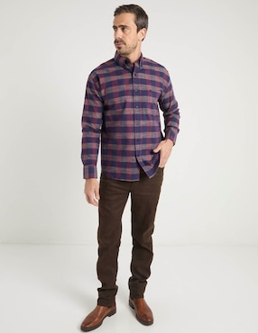 Camisa casual Cavalatti de algodón manga larga para hombre
