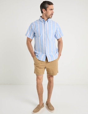 Camisa casual Regent Street de algodón manga corta para hombre