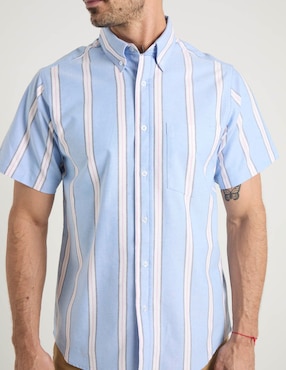 Camisa casual Regent Street de algodón manga corta para hombre