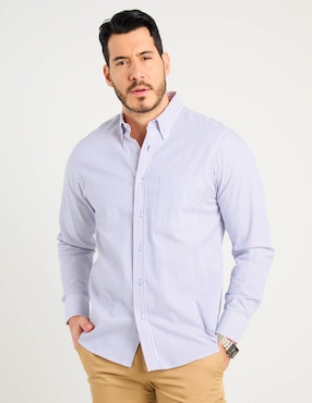 Camisa casual Regent Street de algodón manga larga para hombre
