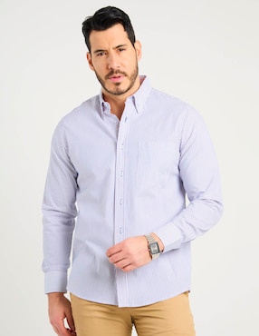 Camisa casual Regent Street de algodón manga larga para hombre