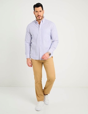 Camisa casual Regent Street de algodón manga larga para hombre