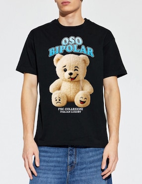 Playera FNC Collezioni Oso Polar Bipolar cuello redondo para hombre