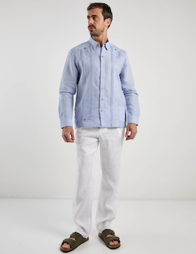 Pantalón chino slim Ábito de lino para hombre