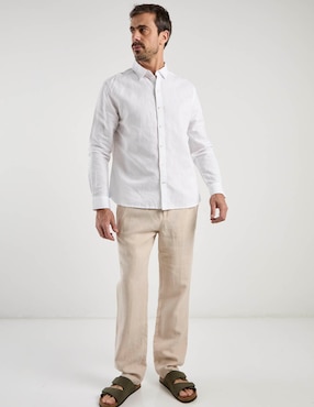 Pantalón chino slim Ábito de lino para hombre