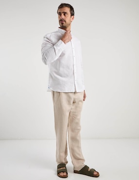 Pantalón chino slim Ábito de lino para hombre