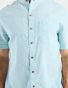 Camisa casual Costavana de algodón y lino manga corta para hombre