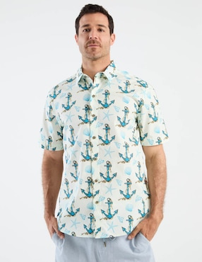 Camisa casual Costavana de algodón manga corta para hombre