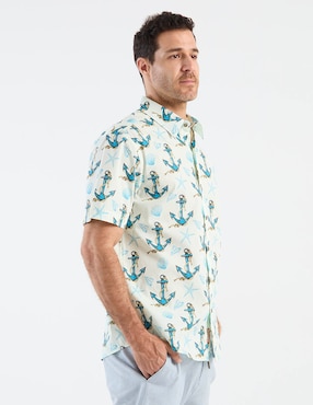 Camisa casual Costavana de algodón manga corta para hombre