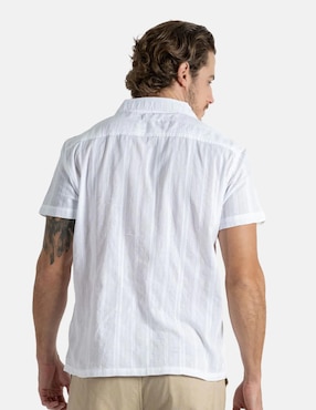 Camisa casual 98 Coast Av de algodón manga corta para hombre