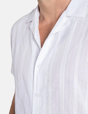 Camisa casual 98 Coast Av de algodón manga corta para hombre