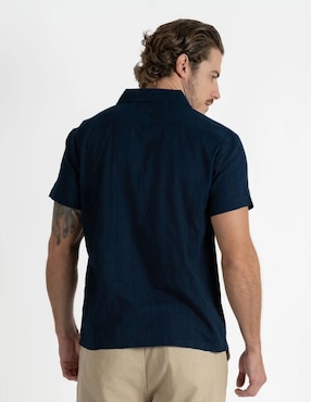 Camisa casual 98 Coast Av de algodón manga corta para hombre