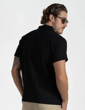 Camisa casual 98 Coast Av de algodón manga corta para hombre