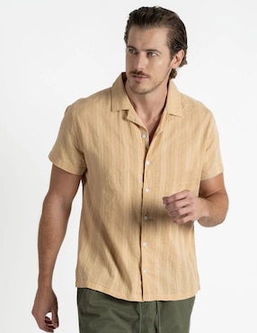 Camisa casual 98 Coast Av de algodón manga corta para hombre