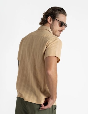 Camisa casual 98 Coast Av de algodón manga corta para hombre