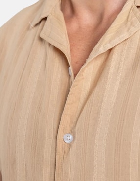Camisa casual 98 Coast Av de algodón manga corta para hombre
