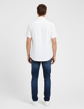 Camisa casual Michel Blanc de algodón manga corta para hombre