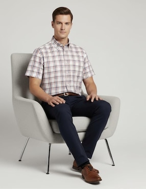 Camisa casual Michel Blanc manga corta para hombre