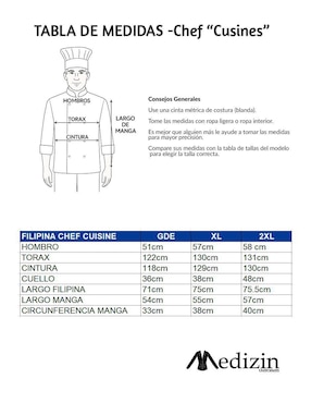 Filipina chef Medizin Uniformes estilo relajado unisex