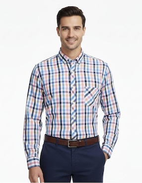 Camisa casual Michel Blanc manga larga para hombre