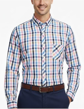Camisa casual Michel Blanc manga larga para hombre