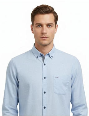 Camisa casual Michel Blanc manga larga para hombre