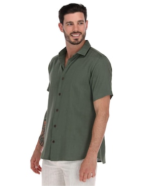 Camisa casual Camasha de bambú manga corta para hombre
