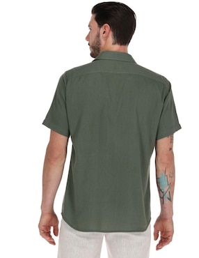 Camisa casual Camasha de bambú manga corta para hombre