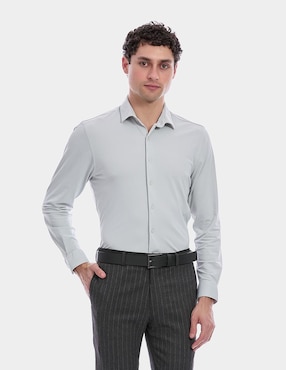Camisa business casual Vittorio Forti manga larga para hombre
