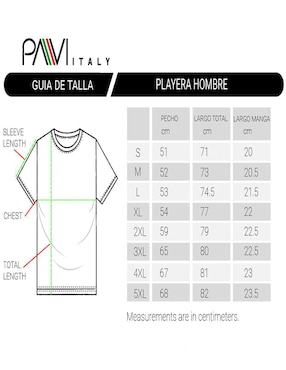 Playera Pavi Italy cuello redondo para hombre