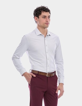 Camisa business casual Vittorio Forti manga larga para hombre
