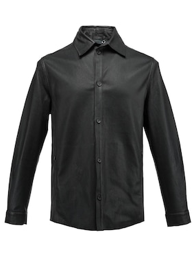 Chamarra casual Cuadra de piel para hombre