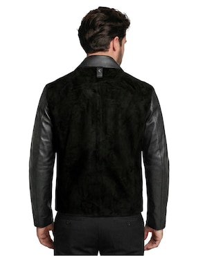 Chamarra casual Cuadra de piel para hombre