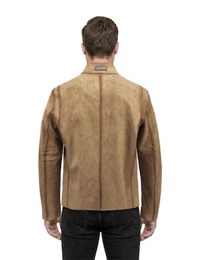 Chamarra casual Cuadra de piel para hombre