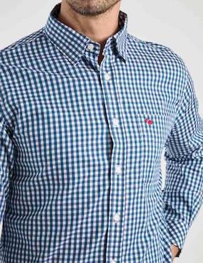 Camisa casual Ferrioni de algodón manga larga para hombre