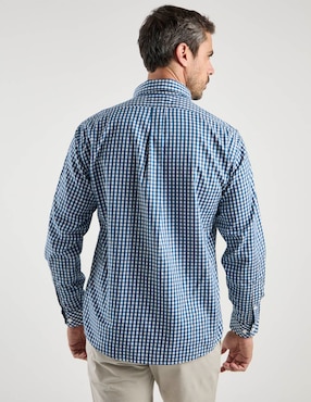 Camisa casual Ferrioni de algodón manga larga para hombre