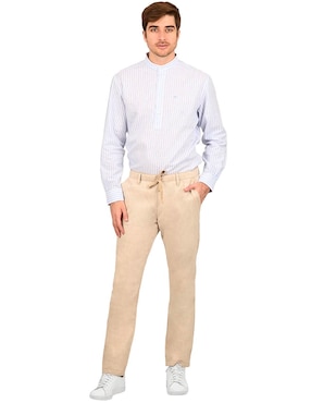 Pantalón jogger regular Ferrioni de algodón y lino para hombre