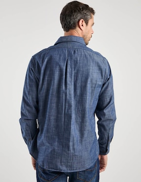 Camisa casual Ferrioni de algodón manga larga para hombre