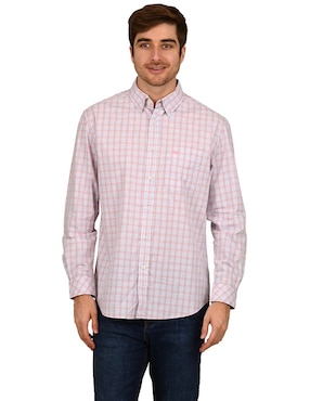 Camisa casual Ferrioni de algodón manga larga para hombre
