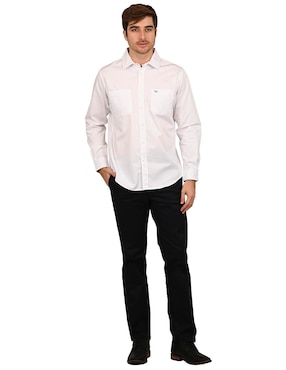Camisa casual Ferrioni de algodón manga larga para hombre