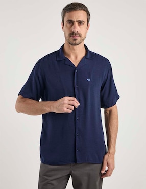 Camisa casual Ferrioni de algodón manga corta para hombre