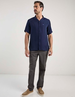 Camisa casual Ferrioni de algodón manga corta para hombre