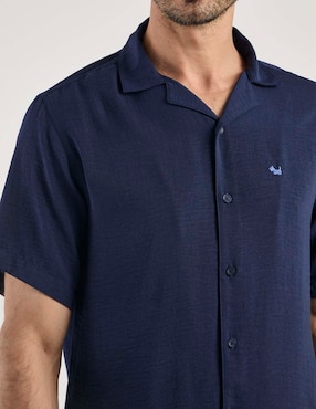 Camisa casual Ferrioni de algodón manga corta para hombre